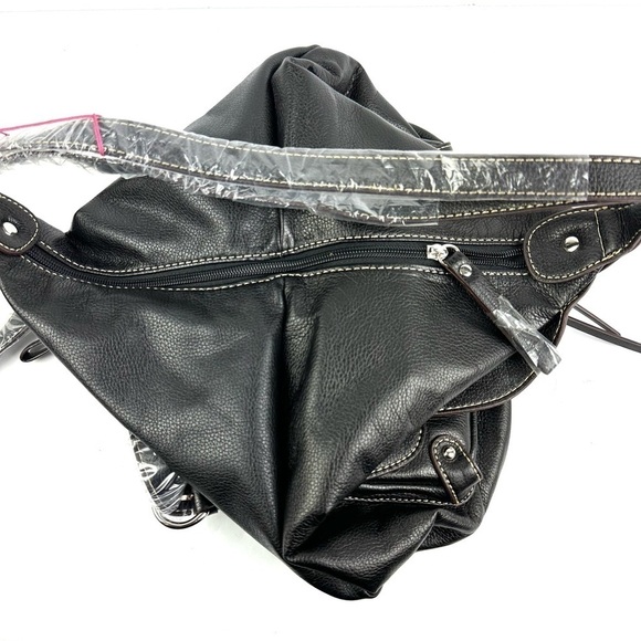 Tosca Backpack Black Vegan Leather Handbag Rucksack Day Travel Brand New - Picture 6 of 10